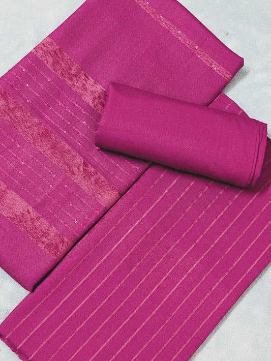 3PC ALPINE VELVET MARINA (|) VERTICAL LINE ONLY ON CASTUMR SPECIAL DEMAND (SHOCKING PINK)