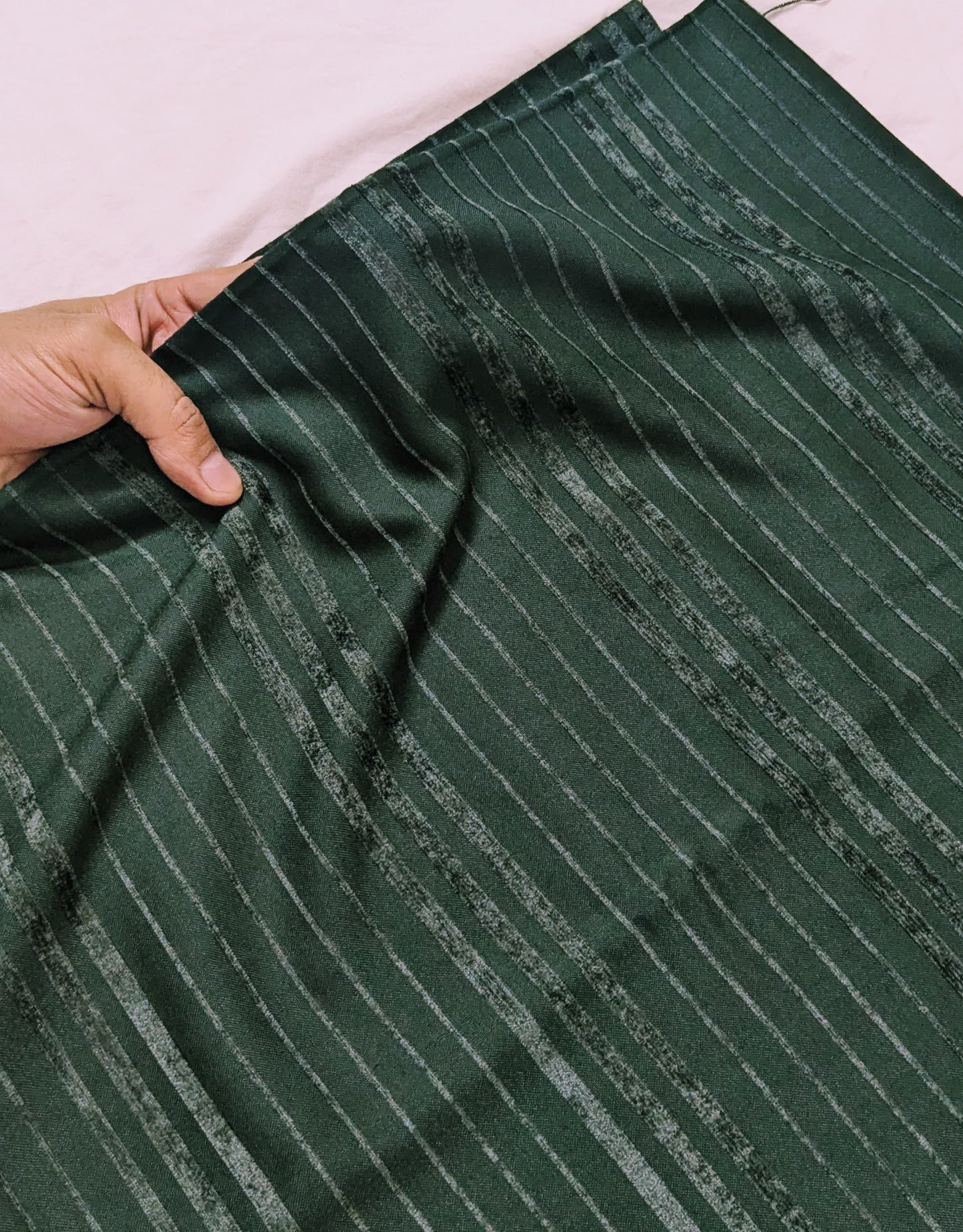 3PC MARINA VELVET LINING NEW DESING WITH 100% PURE QUALITY VELVET WOOL SHAWL( LIGHT WAIT & WARM) (BOTTLE GREEN)