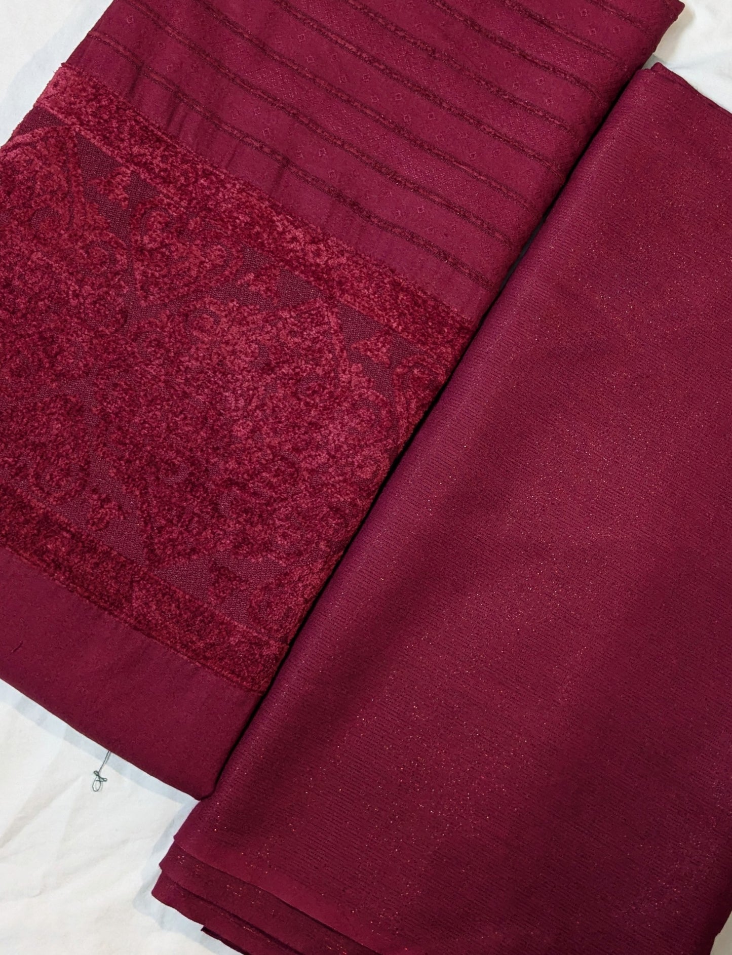 3PC ZARI LINE MOON LITE MARINA MOST DEMANDING WINTER COLLECTION (DARK MAHROON)(3ZRM00MH)