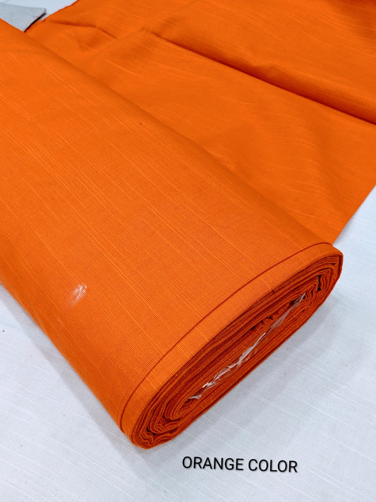 2PC PREMIUM QUALITY SLUB KHADAR WINTER COLLECTION (ORANGE) 5 METR