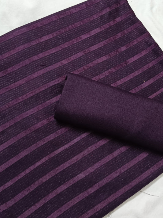 2PC ALPINE ZARI VELVET MARINA WINTER COLLECTION DARK PURPLE (ZAVD200PR)