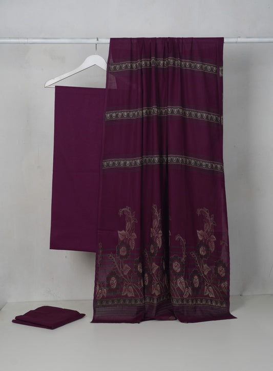 3PC BANA DORA LAWN WITH NEW BANARSI JAQUARD PREMIUM QUALITY DUPATA (3BN00MRG)