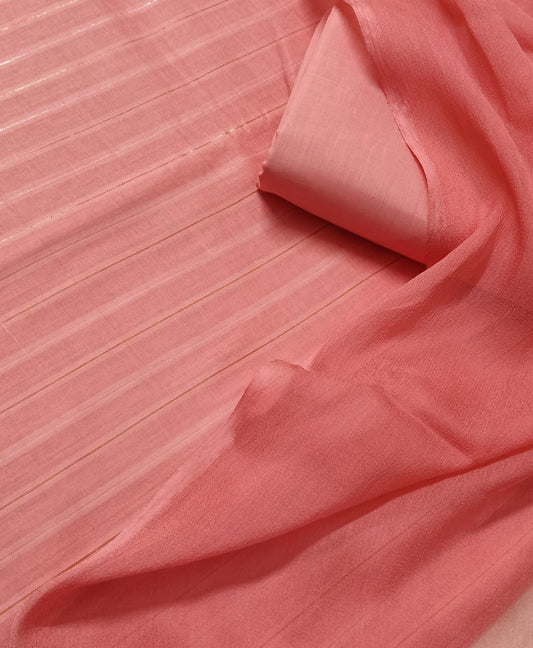 3PC ZARI LINE MOON LITE WITH KRINCLE SHAFOON DUPATTA HIGH QUALITY (ZR300GJ)