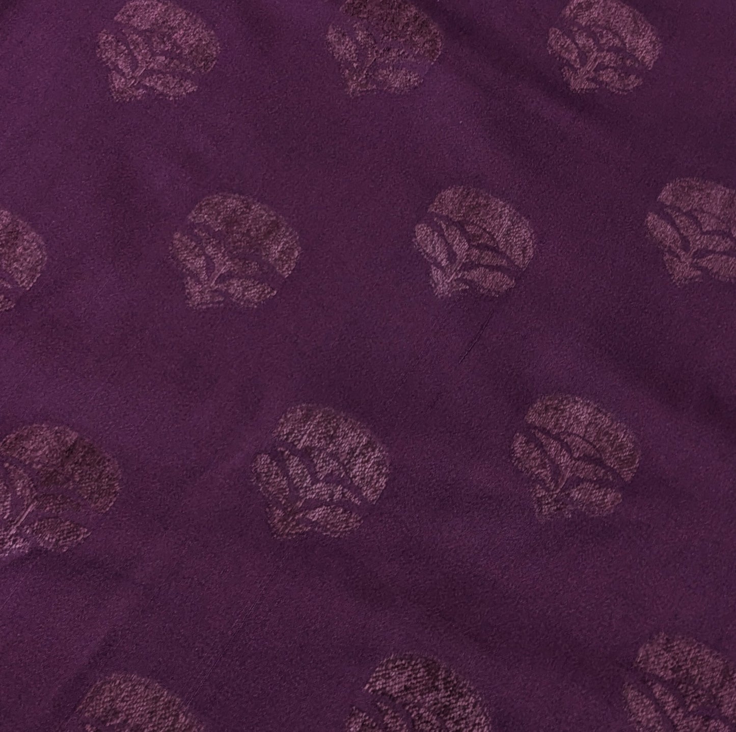 MARINA VELVET MOTIF (EMBOSSED DESIGN) 3PC WITH AMAZING QUALITY VELVET BROSHA SHAWL (PURPLE COLOR)