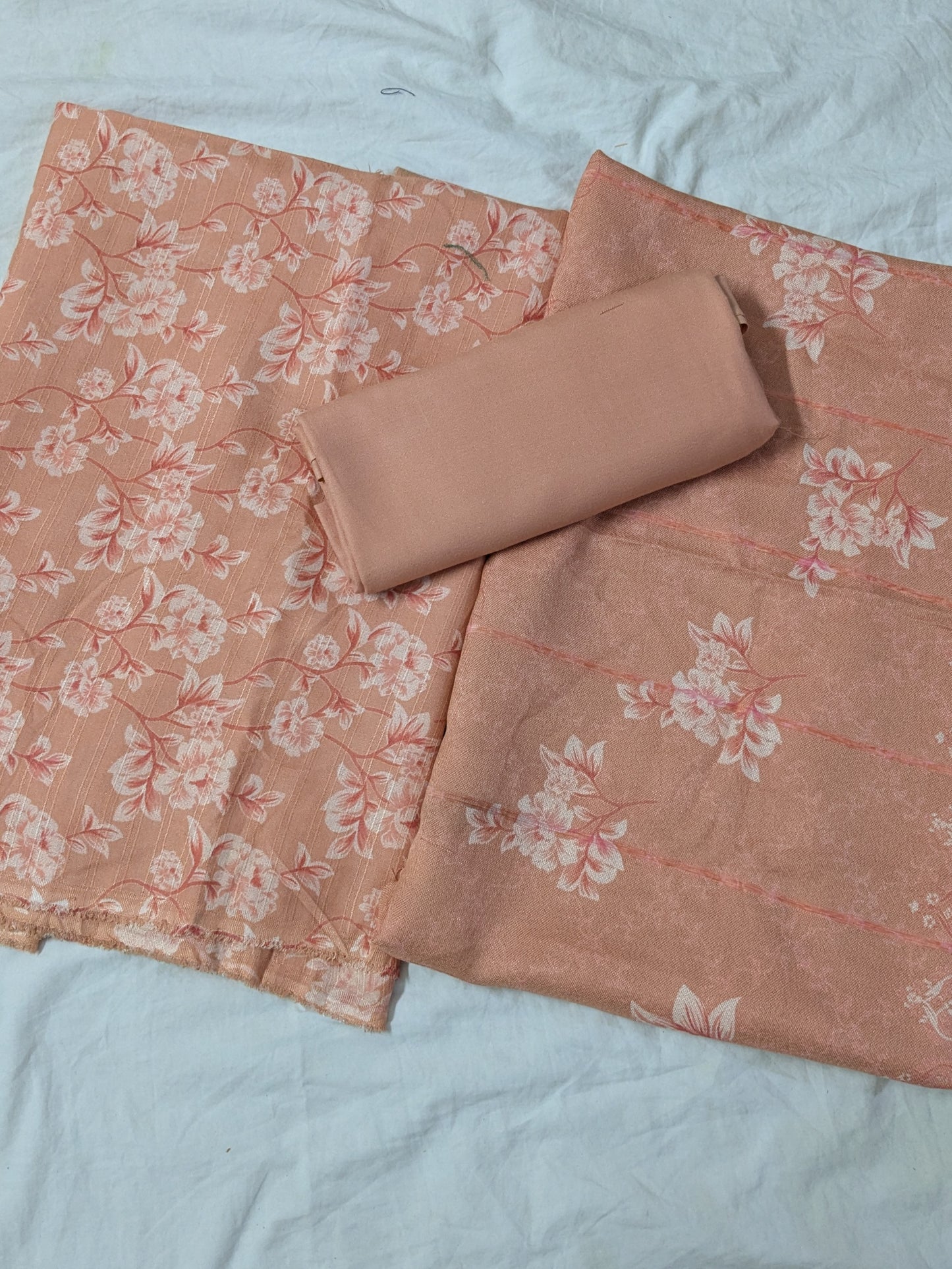 3PC MARINA PRINTED SUIT WINTER COLLECTION (PEACH COLOR)