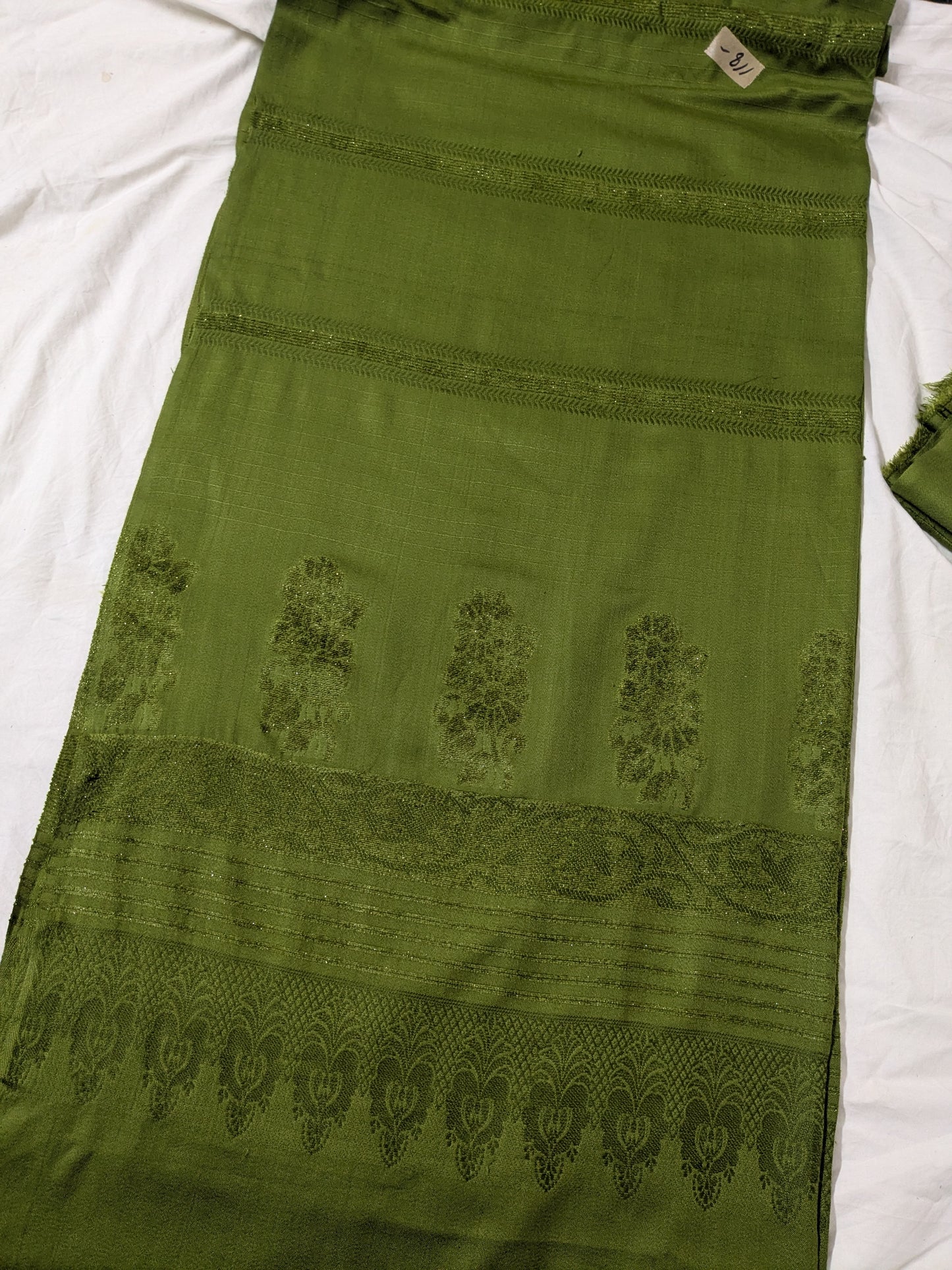 3PC MARINA CHECK VELVET WITH FANCY VELVET BROSHA SHAWL NEW ARRIVAL PREMIUEM QUALITY WINTER COLLECTION (PARROT GREEN)