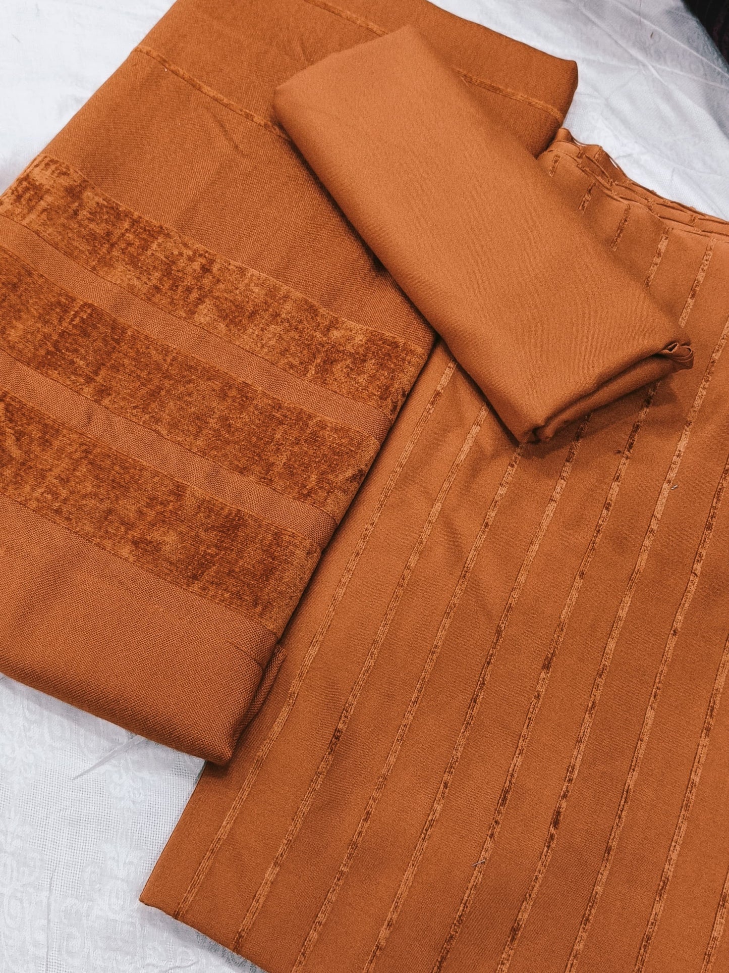 3PC ALPINE VELVET MARINA MOST DEMANDING WINTER COLLECTION TRENDING COLOR ONLY ON CASTUMR SPECIAL DEMAND 🥰 (COSMIC ORANGE)