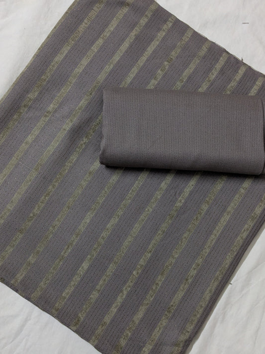 2PC ALPINE ZARI VELVET MARINA MOST DEMANDING WINTER COLLECTION (ASH GRAY COLOR)