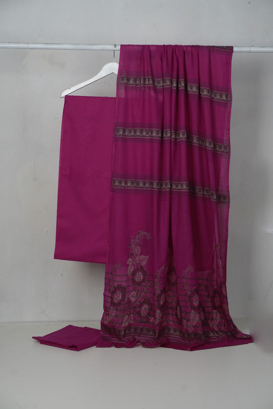 3PC BANA DORA LAWN WITH NEW BANARSI JAQUARD PREMIUM QUALITY DUPATA (3BN00P)