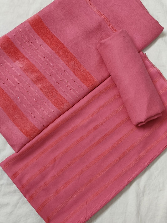 ALPINE VELVET DHANAK MARINA WITH SEQUENCE VELVET SHAWL 3PC LUXURY WINTER COLLECTION(CARROT) (AVD00GJ)