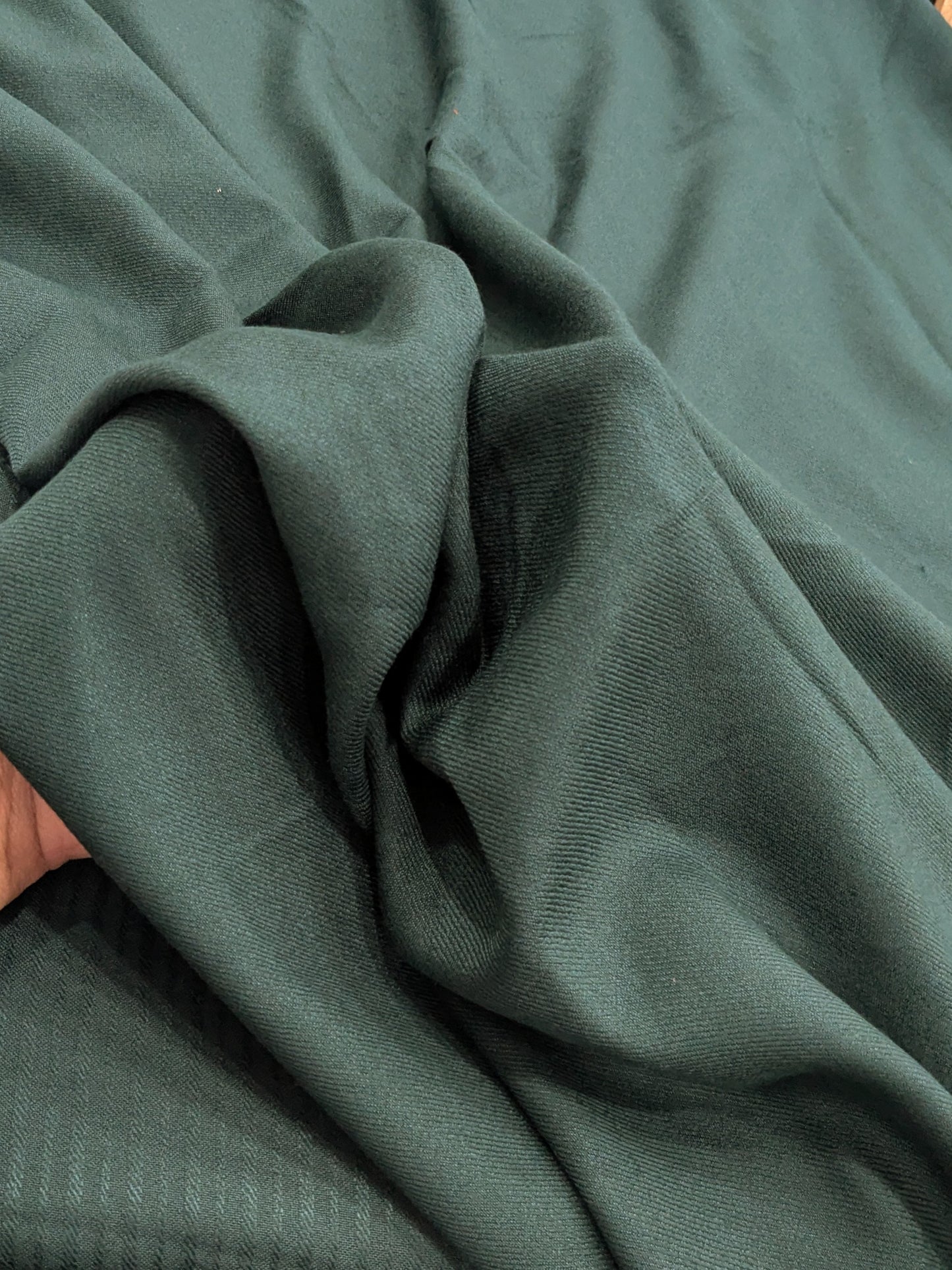 3PC PASHMINA WOOL STUFF MOST TRENDING WINTER SOLID COLLECTION (BOTTLE GREEN)