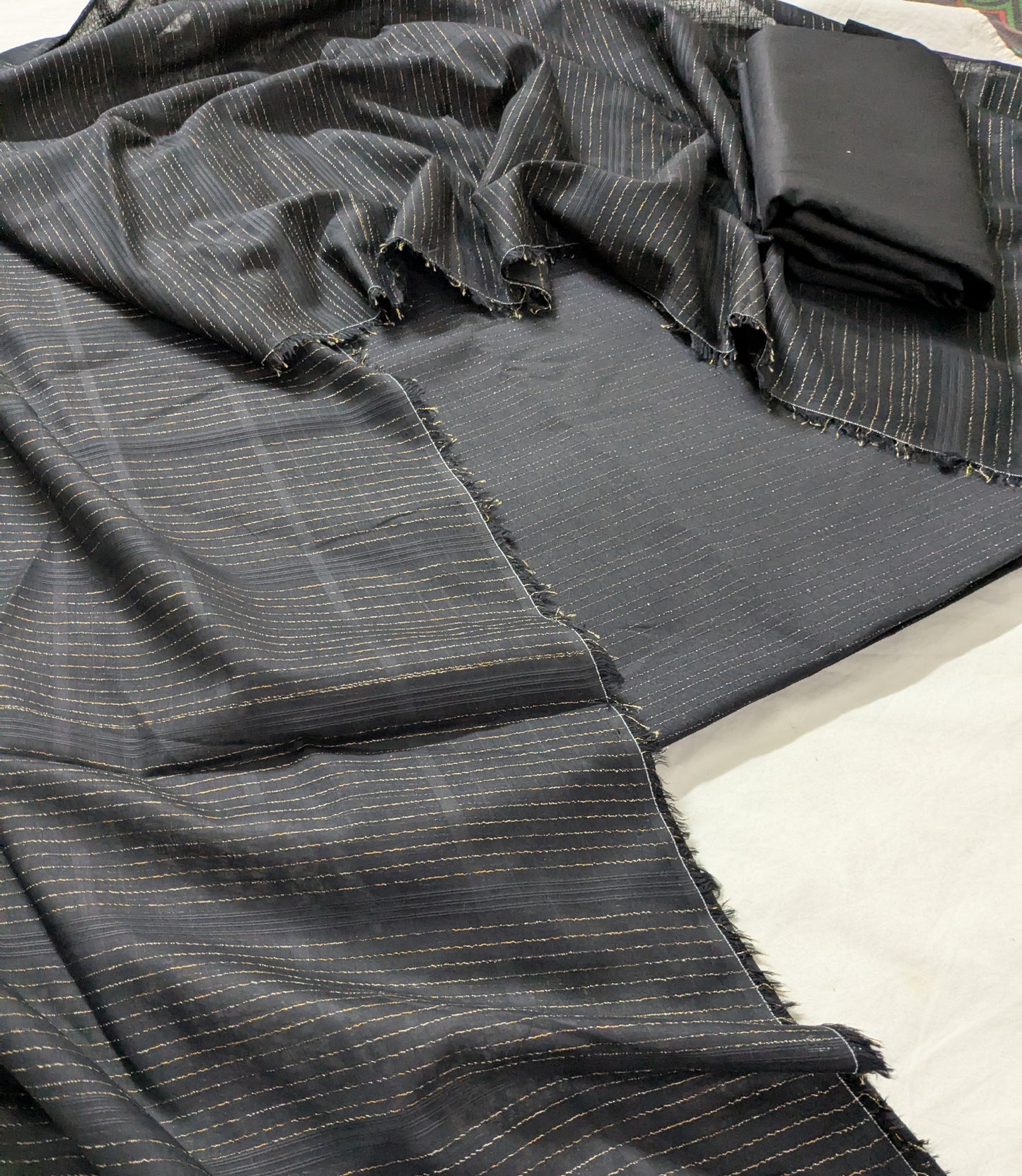 3PC CHAMKI  BANA DORA LAWN LUXURIOUS COLLECTION 2025(CHMBN00BLK)