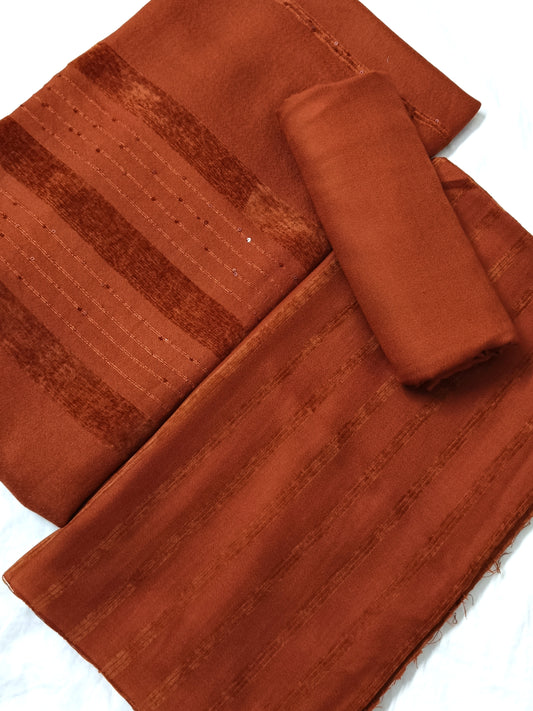 ALPINE VELVET DHANAK MARINA WITH SEQUENCE VELVET SHAWL 3PC LUXURY WINTER COLLECTION(AVD00RS)