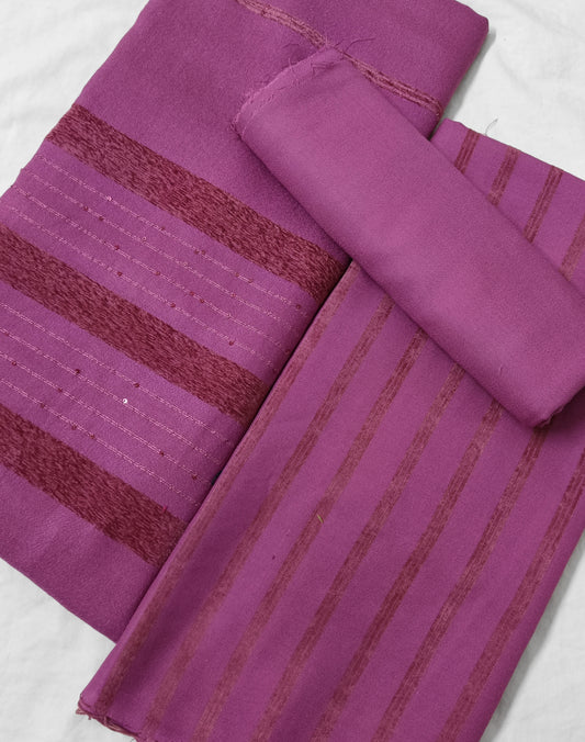ALPINE  VELVET DHANAK MARINA WITH SEQUENCE VELVET SHAWL 3PC LUXURY WINTER COLLECTIONTEA PINK COLOR (AVD00TP)