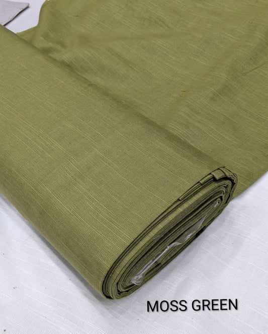 2PC PREMIUM QUALITY SLUB KHADAR WINTER COLLECTION (MOSS GREEN) 5 METR