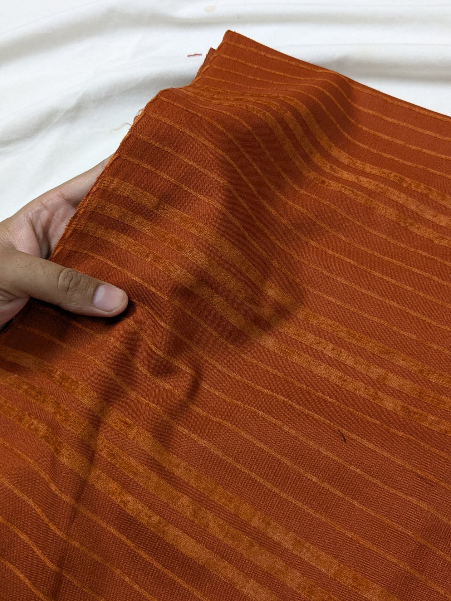 3PC MARINA VELVET LINING NEW DESING WITH 100% PURE QUALITY WOOL VELVET SHAWL( LIGHT WAIT & WARM ) (RUST COLO)