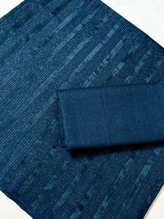 2PC ALPINE ZARI VELVET MARINA WINTER COLLECTION  ZINC (ZAVD200ZNC)