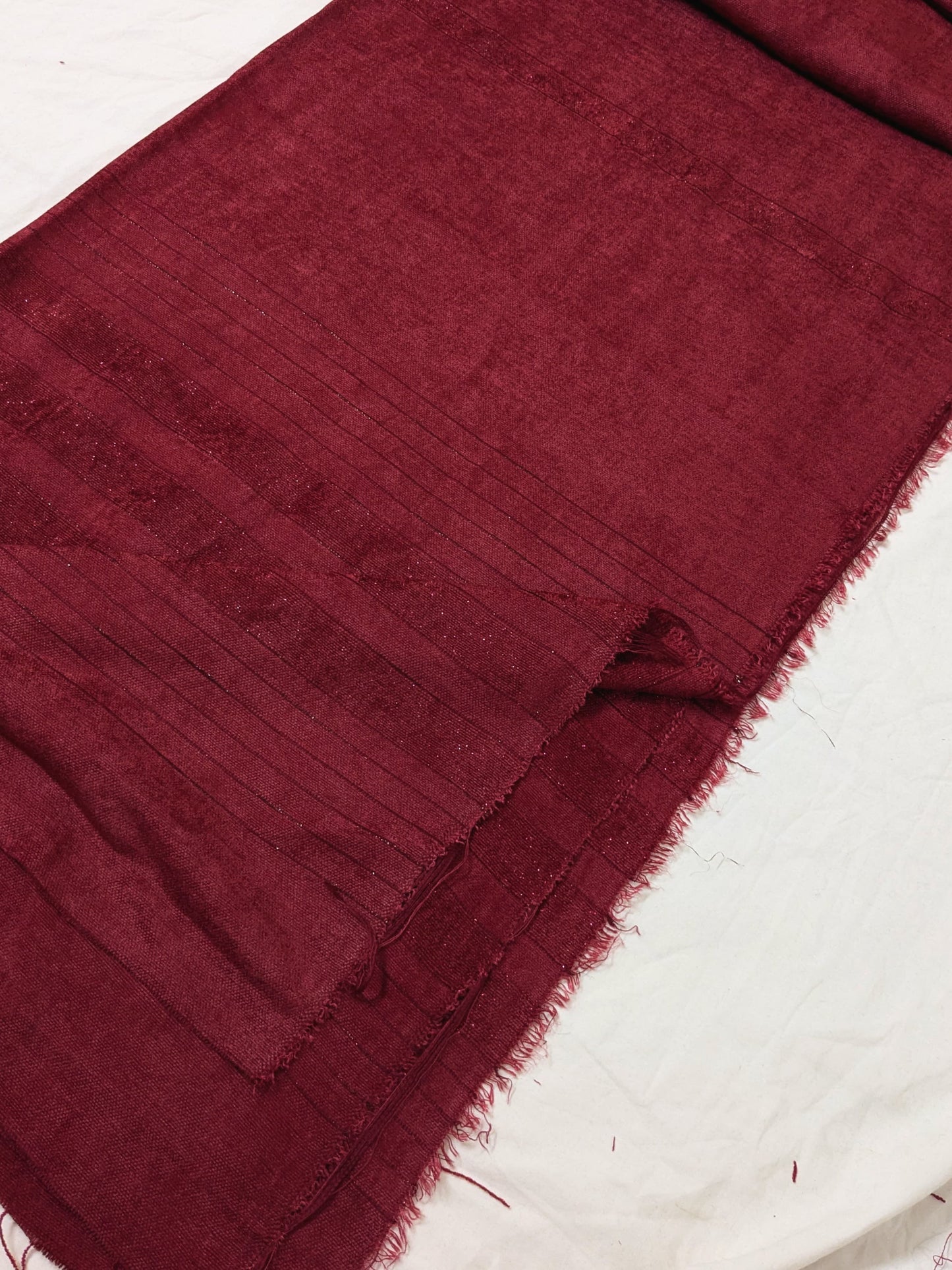 3PC MARINA VELVET LINING NEW DESIGN  WITH 100 % PURE QUALITY VELVET WOOL SHAWL ( LIGHT WAIT & WARM ) ( REDISH MAHROON )