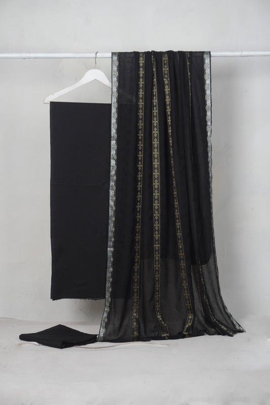 3PC BANA DORA SELF JAQUARD PREMIUM QUALITY SUMMER COLLECTION (BNS00BLK)