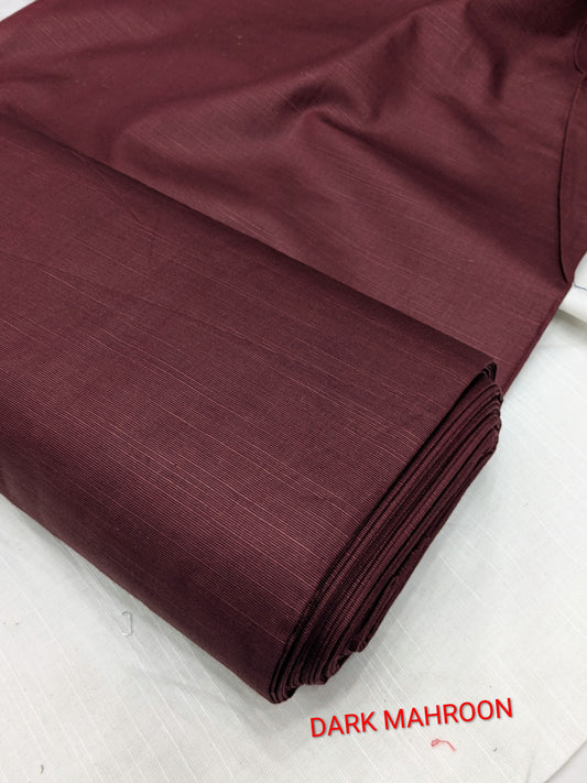 2PC PREMIUM QUALITY SLUB KHADAR WINTER COLLECTION (DARK MAHROON) 5 METR