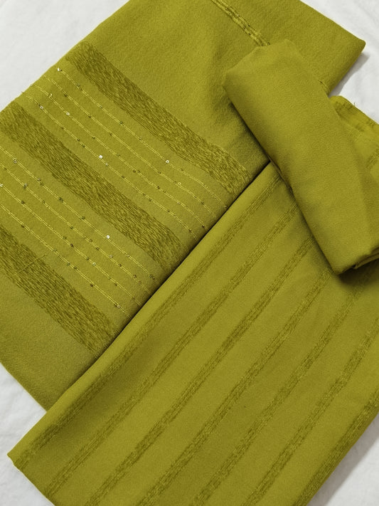 ALPINE VELVET DHANAK MARINA WITH SEQUENCE VELVET SHAWL 3PC LUXURY WINTER COLLECTION DHANI GREEN COLOR (AVD00DW)