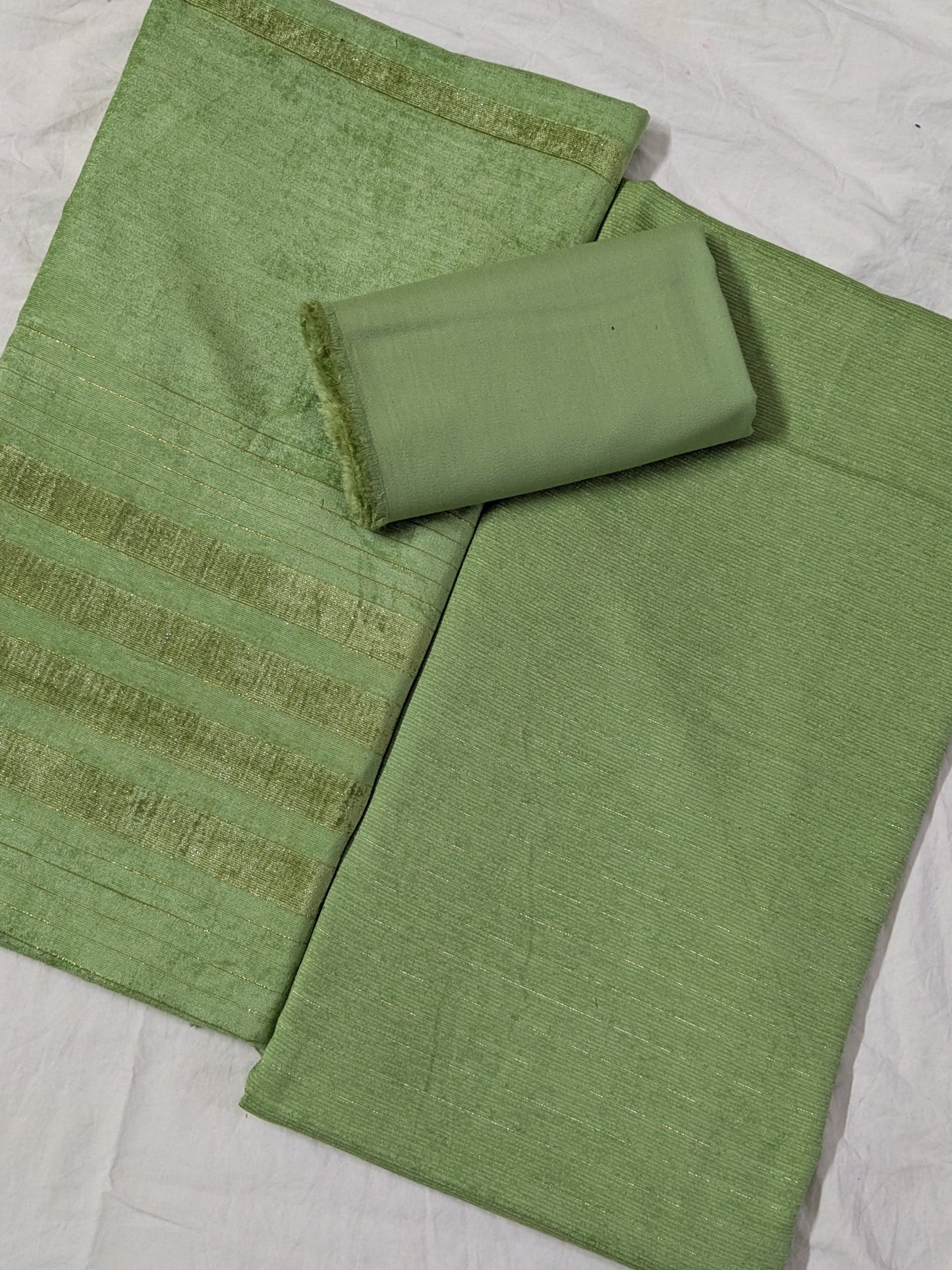 PEACH WOOL VELVET 3PC VERY PREMIUM EXPORT QUALITY WINTER COLLECTION ( PISTA COLOR) EYE TOUCHING