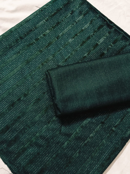 2PC ALPINE ZARI VELVET MARINA WINTER COLLECTION DARK GREEN (ZAVD200BG)