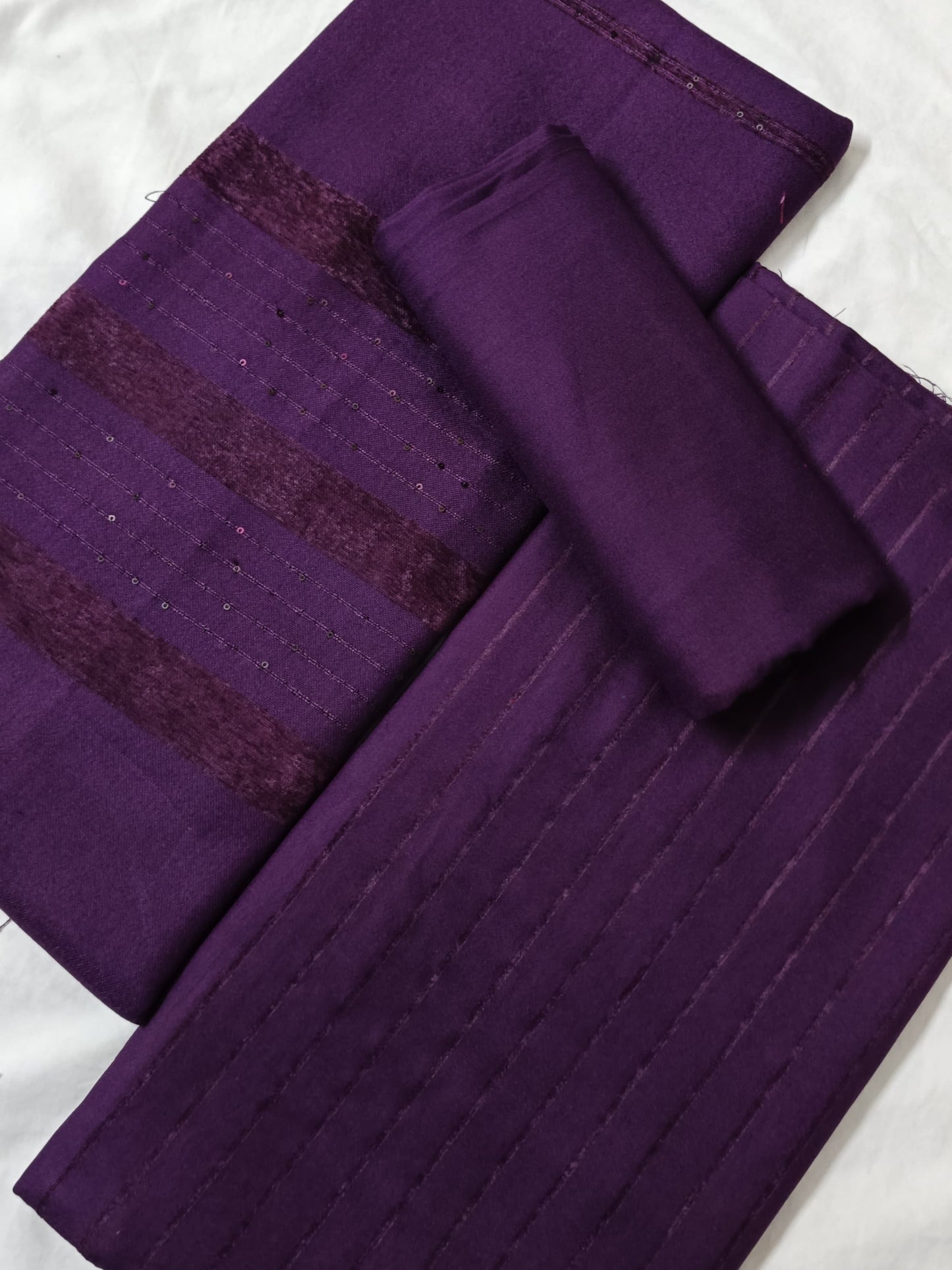 3PC ALPINE VELVET MARINA (|) VERTICAL LINE ONLY ON CASTUMR SPECIAL DEMAND (DARK PURPLE)