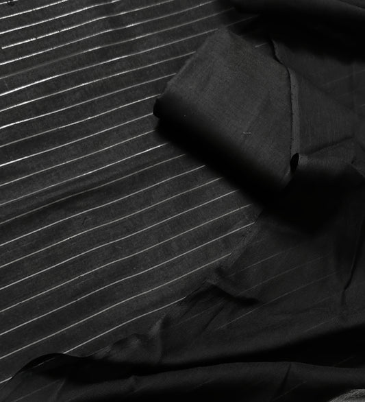 3PC ZARI LINE MOON LITE WITH KRINCLE SHAFOON DUPATTA HIGH QUALITY (ZR300BLK)