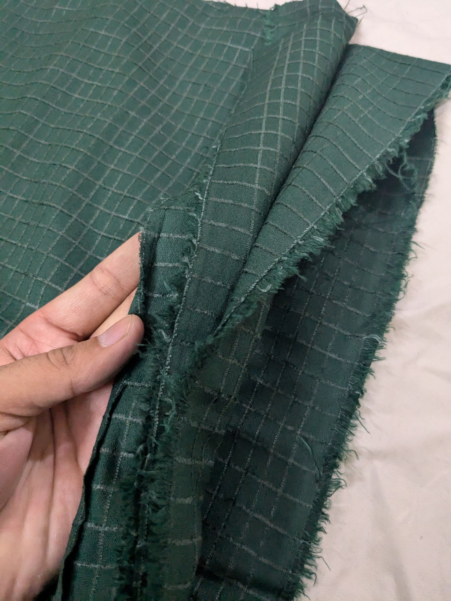 3PC MARINA CHECK VELVET WITH FANCY VELVET BROSHA SHAWL NEW ARRIVAL PREMIUEM QUALITY WINTER COLLECTION (BOTTLE GREEN)