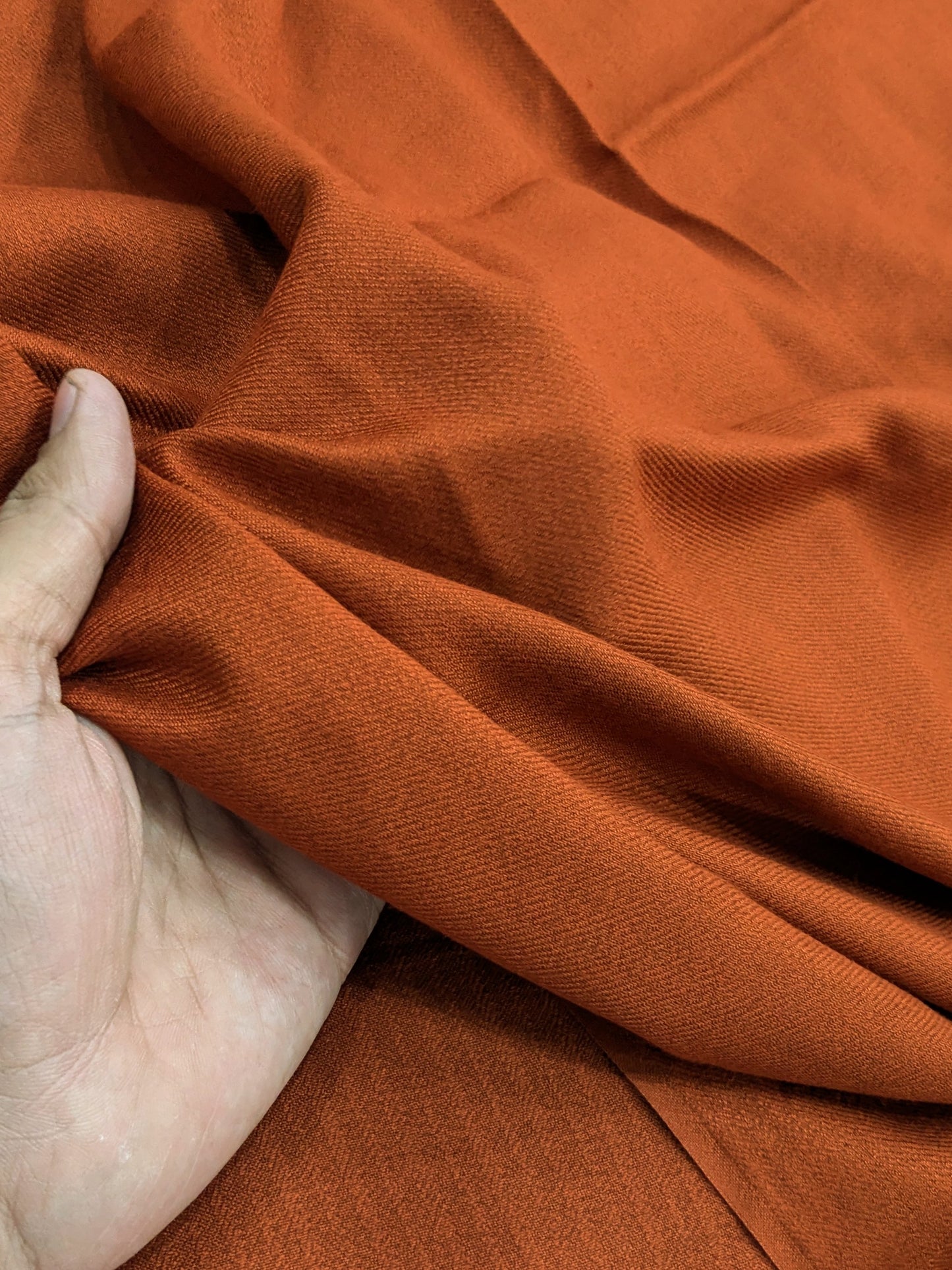 3PC PASHMINA WOOL STUFF MOST TRENDING WINTER SOLID COLLECTION (RUST COLOR)