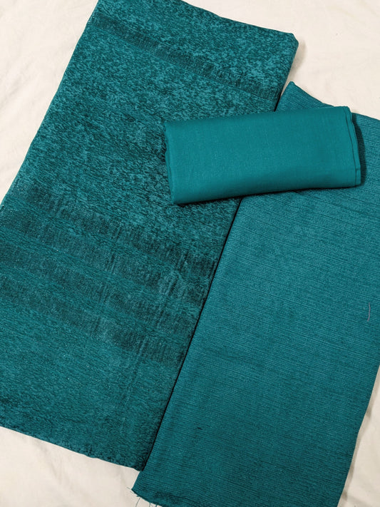 PEACH WOOL VELVET 3PC VERY PREMIUM EXPORT QUALITY WINTER COLLECTION 2025.  (SEA GREEN )