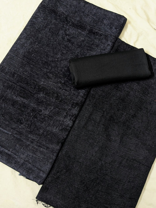 PEACH WOOL VELVET 3PC VERY PREMIUM EXPORT QUALITY WINTER COLLECTION 2025 (BLACK COLOR)
