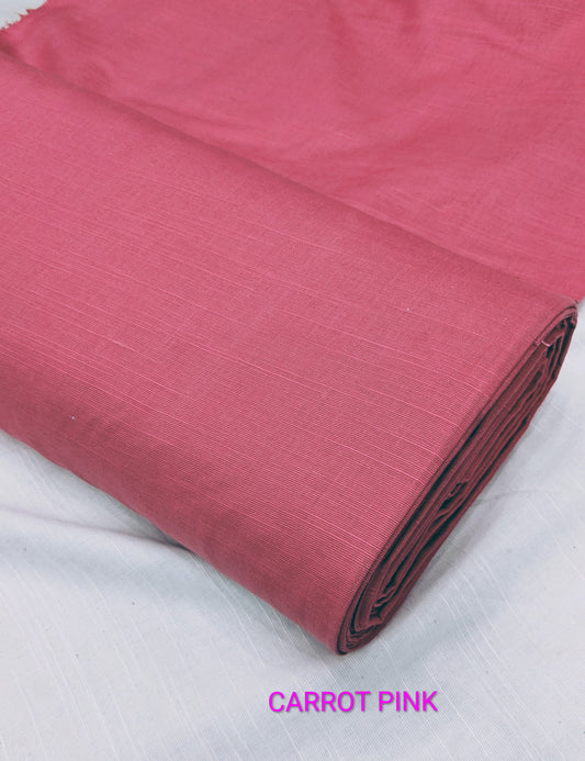 2PC PREMIUM QUALITY SLUB KHADAR WINTER COLLECTION (CARROT PINK) 5 METR