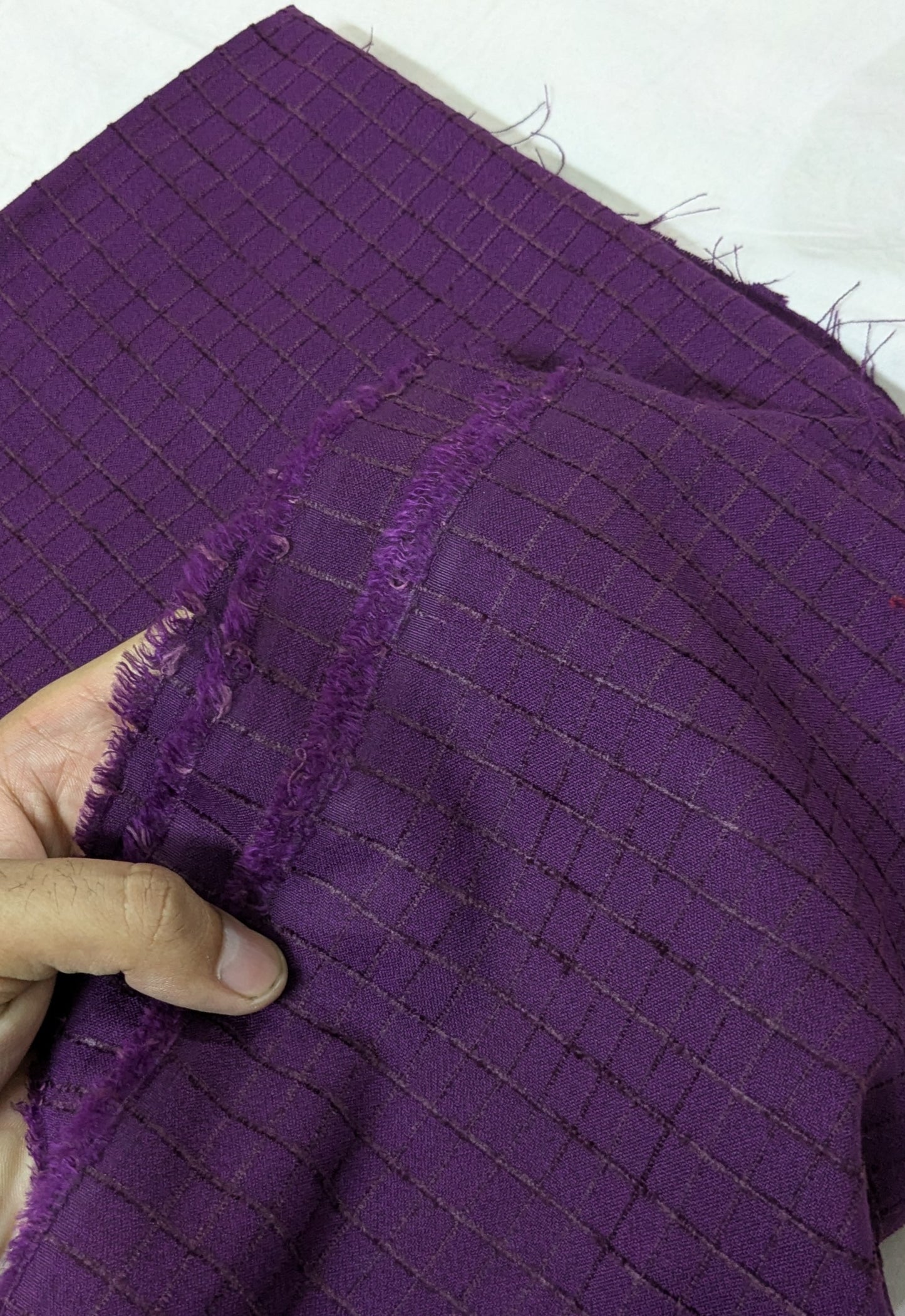 3PC MARINA CHECK VELVET WITH FANCY VELVET BROSHA SHAWL NEW ARRIVAL PREMIUEM QUALITY WINTER COLLECTION (DARK PURPLE)