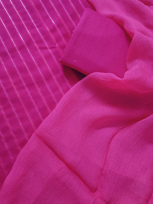 3PC ZARI LINE MOON LITE WITH KRINCLE SHAFOON DUPATTA HIGH QUALITY (ZR300P)