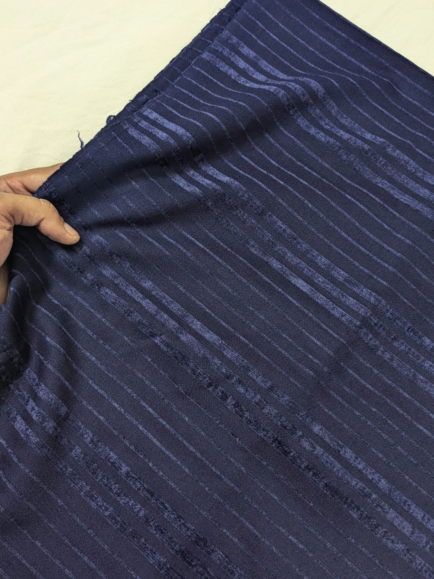 3PC MARINA VELVET LINING NEW DESIGN WITH  100% PURE QUALITY VELVET WOOL SHAWL ( LIGHT WAIT & WARM ) ( NEVY BLUE)