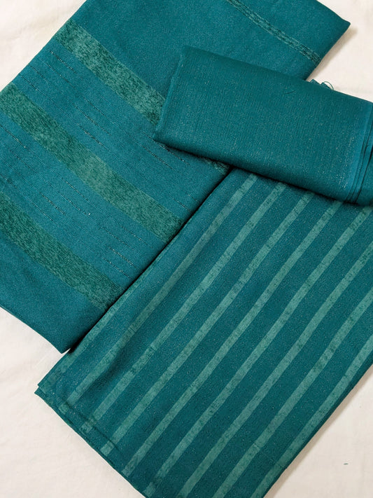 3PC ALPINE ZARI VELVET MARINA MOST DEMANDING WINTER COLLECTION SEA GREEN COLOR (AVDZ00SGR)