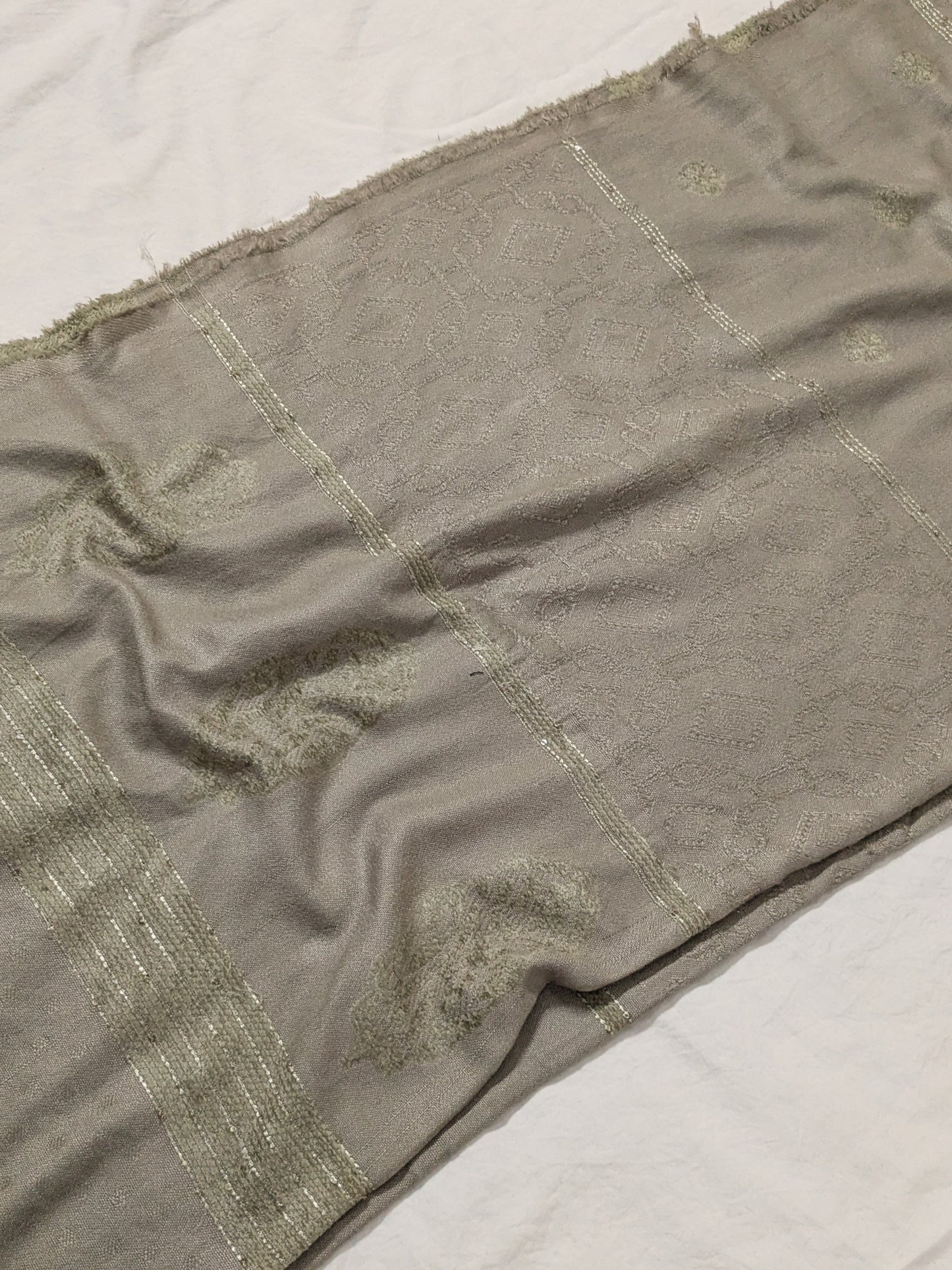 MARINA VELVET MOTIF (EMBOSSED DESIGN) 3PC WITH AMAZING QUALITY VELVET BROSHA SHAWL (SAND SKIN COLOR)