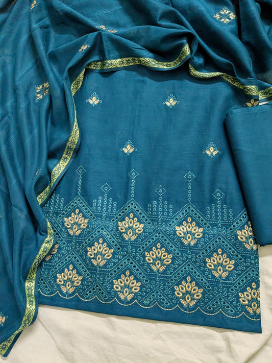 3Pc EMBROIDED DAMAN BORING WITH TARKSHI JAQUARD EMBROIDED DUPATA LUXURIOUS EID COLLECTION