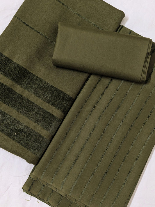 3PC ALPINE VELVET MARINA MOST DEMANDING WINTER COLLECTION (MUD GREEN)