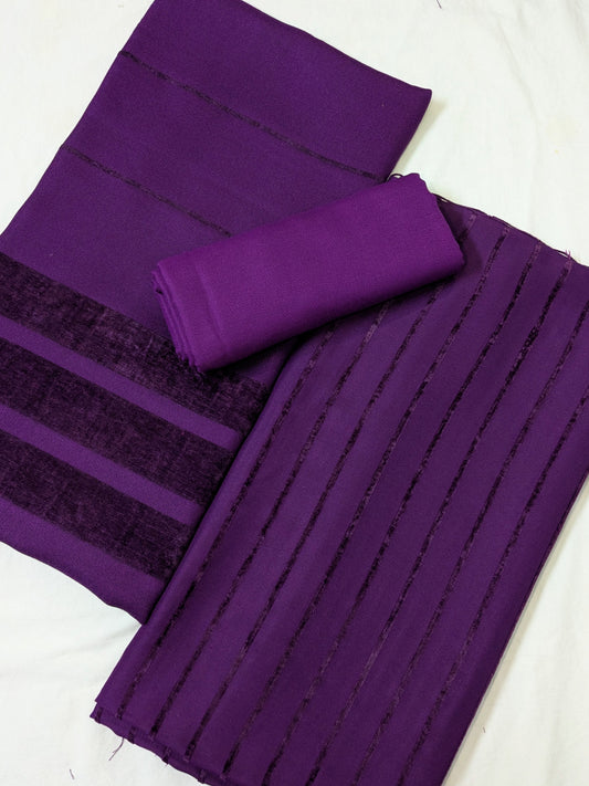 3PC ALPINE VELVET MARINA MOST DEMANDING WINTER COLLECTION PURPLE COLOR (AVD00PRP)