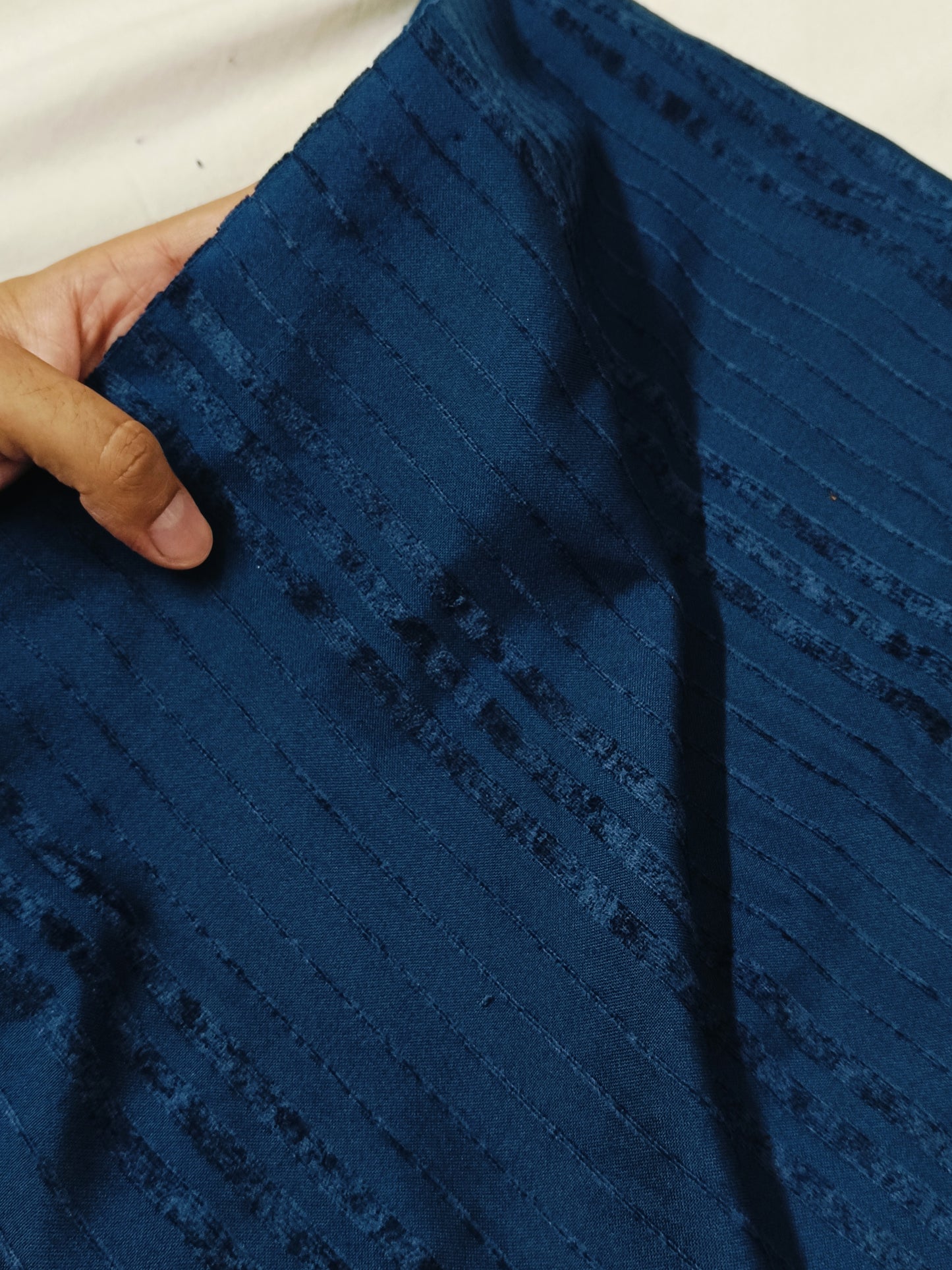 3PC MARINA VELVET LINING  NEW DESIGN WITH 100% PURE QUALIITY VELVET WOOL SHAWL ( LIGHT WAIT & WARM )  (ZINC BLUE)