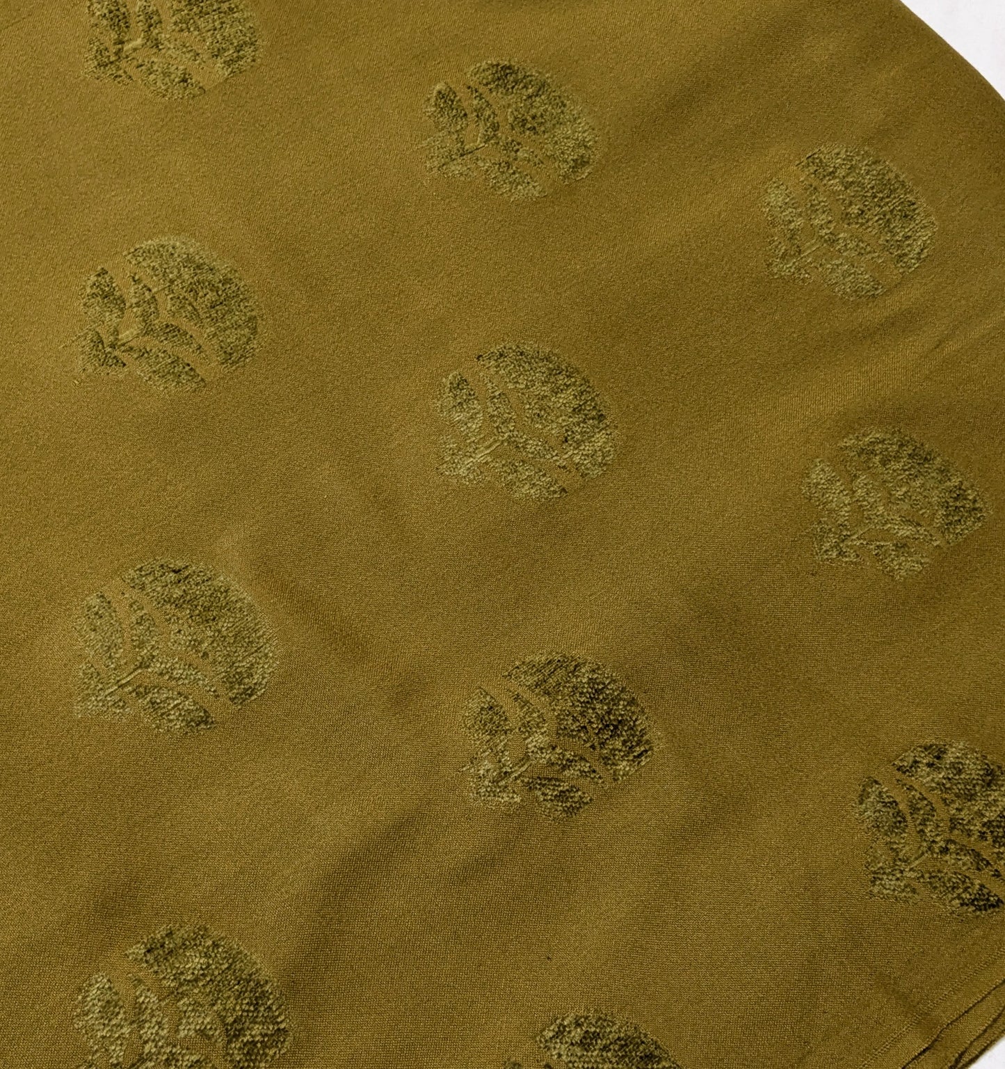 MARINA VELVET MOTIF (EMBOSSED DESIGN) 3PC WITH AMAZING QUALITY VELVET BROSHA SHAWL (DARK MEHNDI)