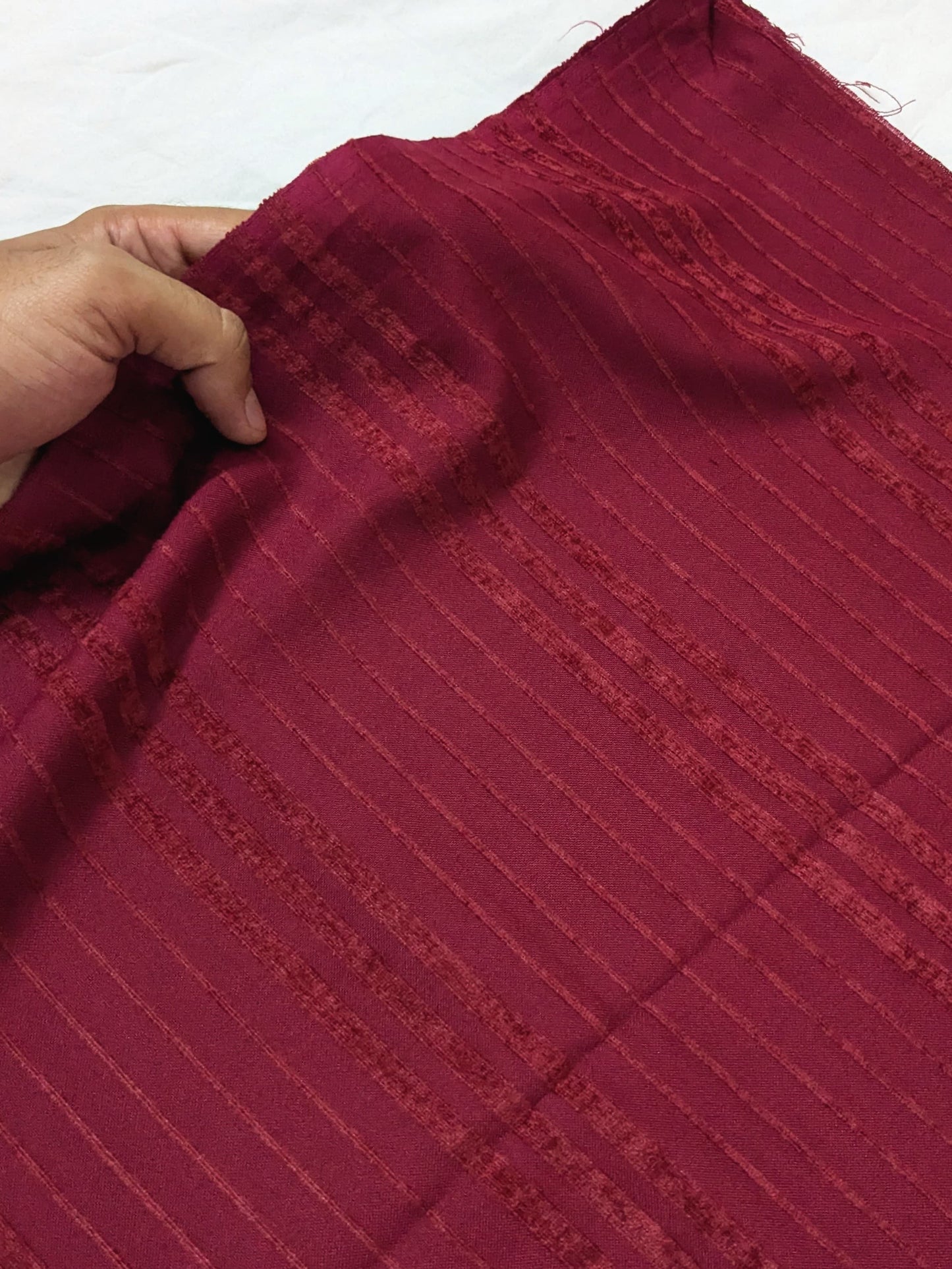 3PC MARINA VELVET LINING NEW DESIGN  WITH 100 % PURE QUALITY VELVET WOOL SHAWL ( LIGHT WAIT & WARM ) ( REDISH MAHROON )