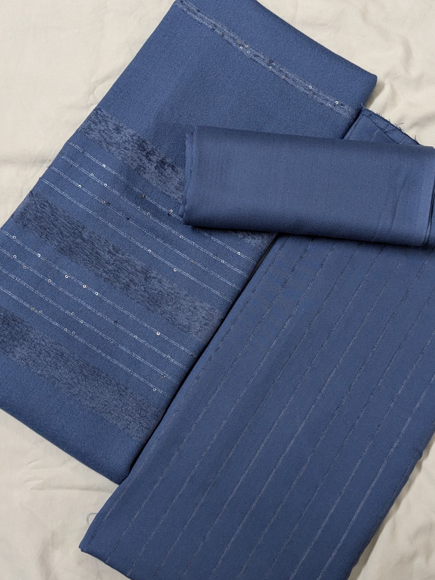 3PC ALPINE VELVET MARINA (|) VERTICAL LINE ONLY ON CASTUMR SPECIAL DEMAND (MIDNIGHT BLUE) UNIQUE COLOR