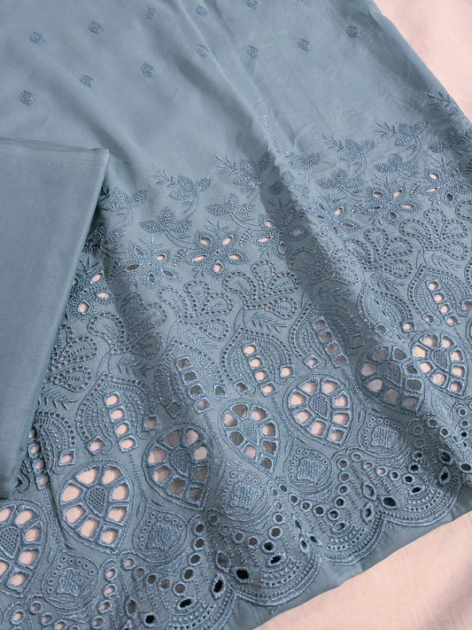 Chiken Embroided Daman Boring 2pc