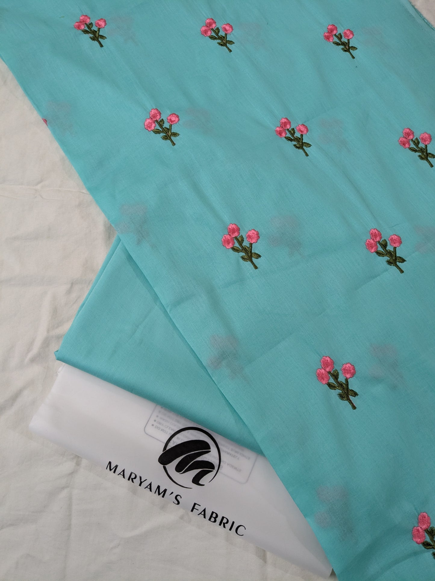 2PC LAWN BAREZE EMBROIDERY MOTIF SUMMER MOST DEMANDING COLLECTION (3DOT000AQUA)