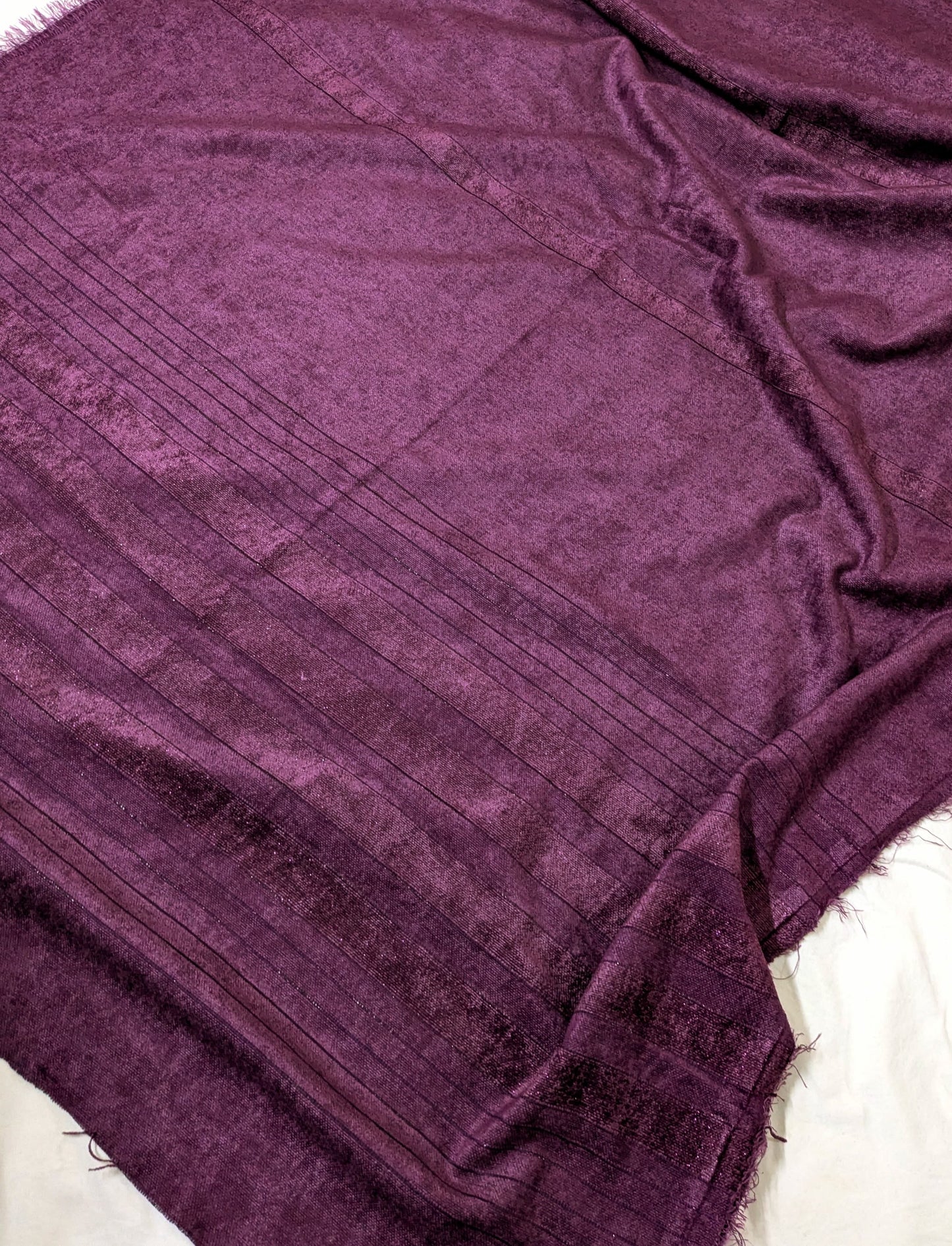 3PC MARINA VELVET LINING NEW DESIGN WITH 100% PURE WOOL SHAWL ( LITE WAIT & WARM) (DARK PURPLE)