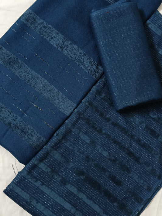 ALPINE ZARI VELVET DHANK MARINA 3PC MOST DEMANDING WINTER COLLECTION 2025 PIA ZINC COLOR(AVDZ00ZNC)